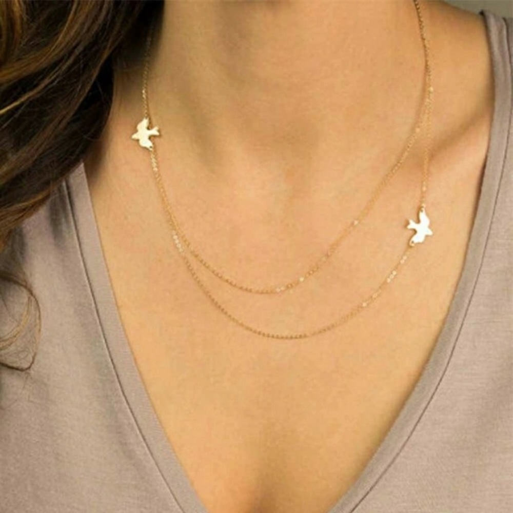 🆕 2 layer bird necklace